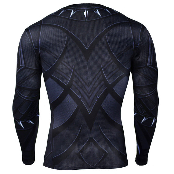 black panther party halloween costume long sleeve dri fit compression shirt