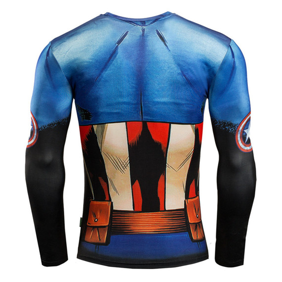 Long Sleeve Captain America Compression Athletic Shirt 03