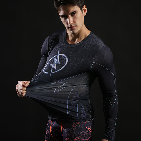 dri-fit flash running shirt long sleeve compression shirt black