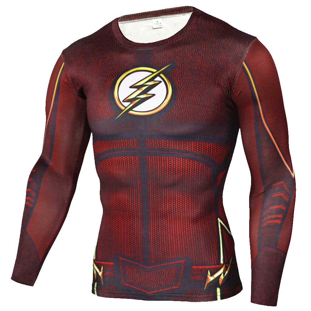 Superhero Flash Running Tee Shirt Long Sleeve - PKAWAY