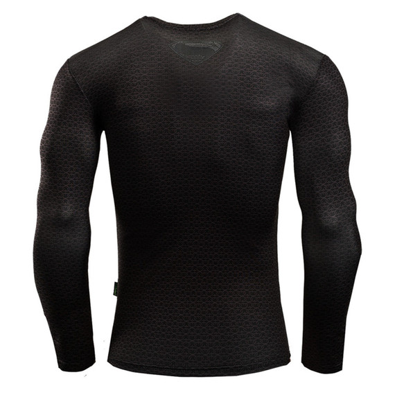 black superman workouts shirt long sleeve dri fit compression shirt