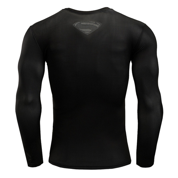 Black Superman Compression Shirt Long Sleeve 04
