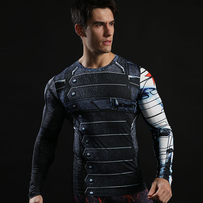 Dri Fit Winter Soldier Compression Shirt Long Sleeve Supher Hero T Shirt