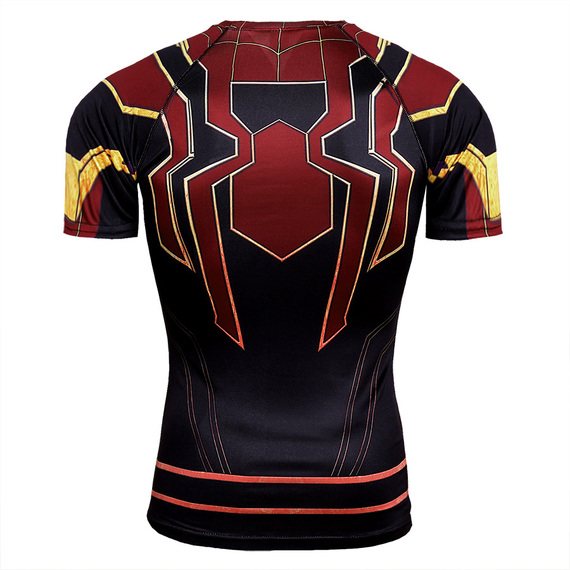 Dri-Fit Spider Man Compression Shirt Short Sleeve Superhero Workout Shirt - Avengers Infinity War