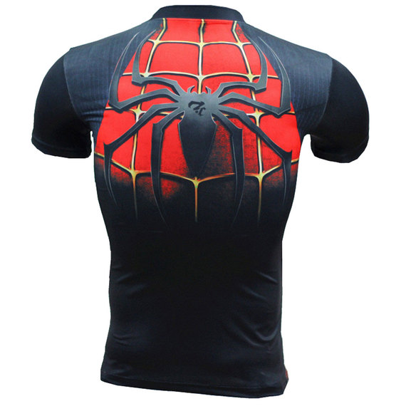 Dri-fit Spiderman Compression Workouts Shirt Short Sleeve