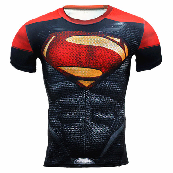 Cool Superman Short Sleeve Compression Shirt Halloween Costume 07