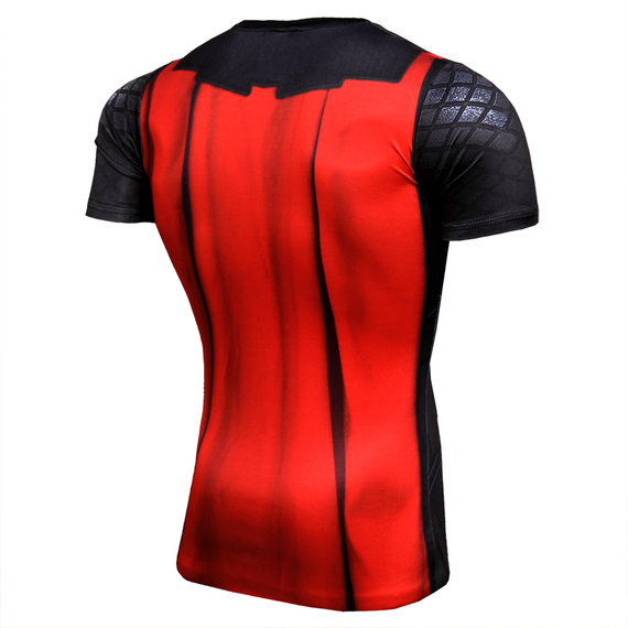 quick dry thor compression shirt short sleeve black red