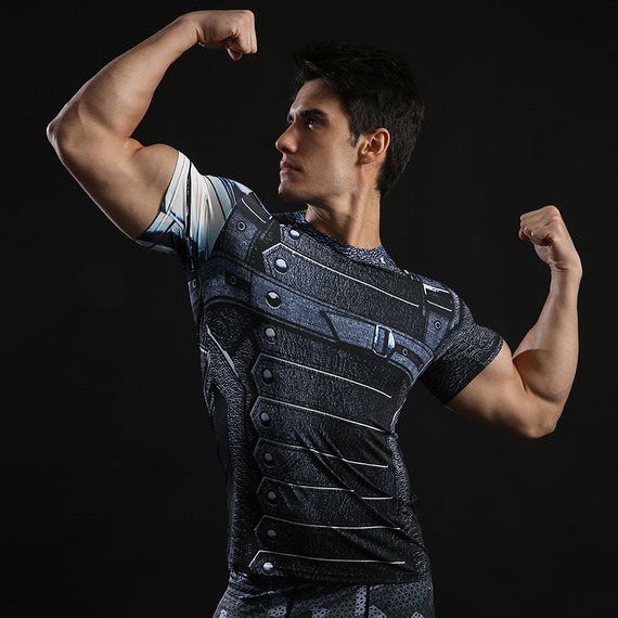 Dri-fit Winter Soldier Compression Gym Shirt Short Sleeve