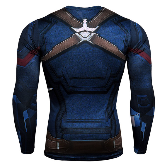 captain america long sleeve compression shirt dri fit superhero t shirt