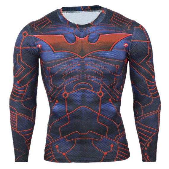 dri fit batman superhero compression shirt long sleeve