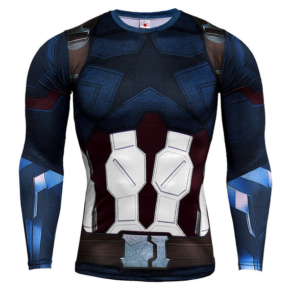 marvel long sleeve captain america compression shirt infinity war