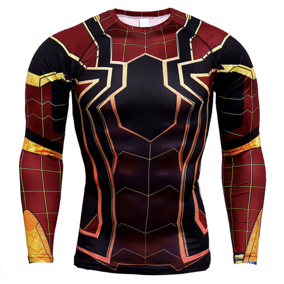 spider man shirt costume long sleeve compression shirt for man