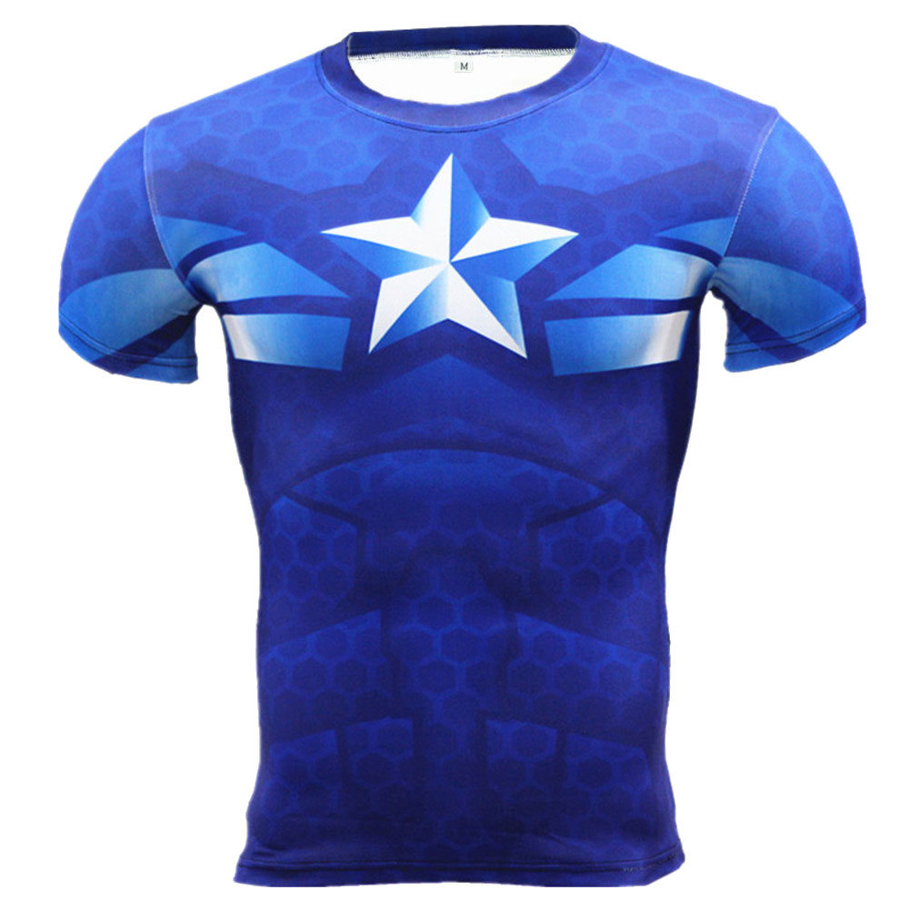 Men’s Captain America Compression Shirt Short Sleeve
