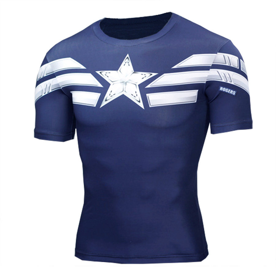 Short Sleeve Captain America Workouts Shirt