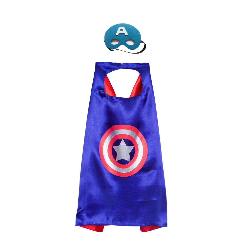 SuperHero Captain America Cape With Mask Blue