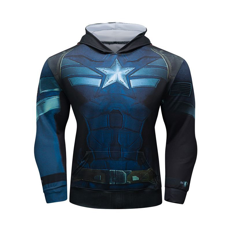 Captain America Hooded T Shirt Casual Pullover Hoodie