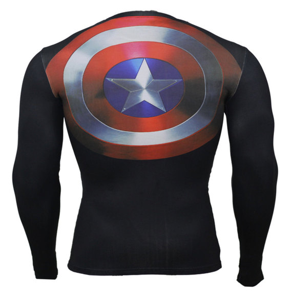long sleeve captain america cosplay costume for sale superhero themed t shirt