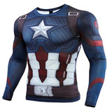 Marvel Avengers Endgame Captain America cosplay shirt long sleeve superhero tee