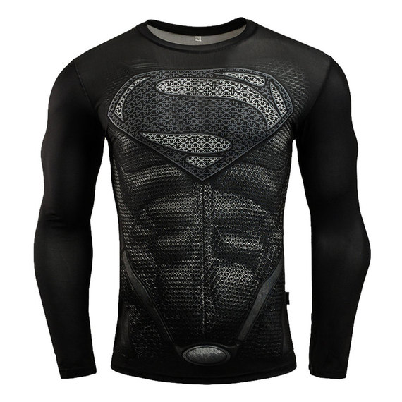 superman tight shirt long sleeve dc comics tee