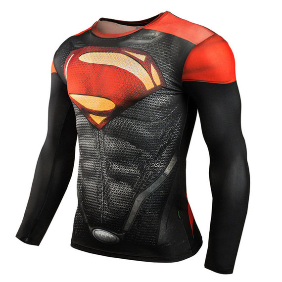 superman undershirt long sleeve dc comics print tee