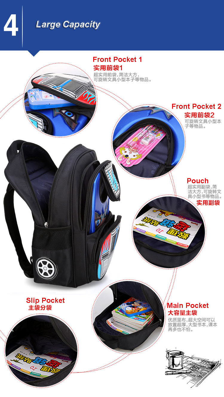 Transformers school bag with roomy pockets