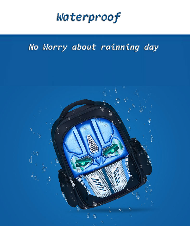 waterproof Transformers backpack for school boys