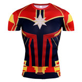 red captain marvel costume t shirt