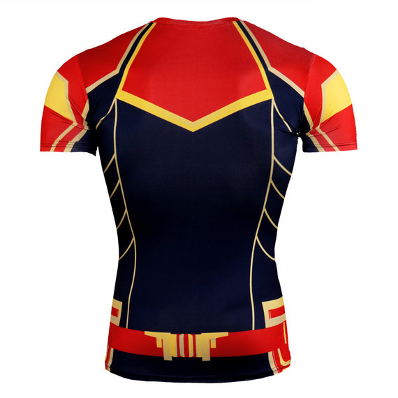 red captain marvel costume shirt