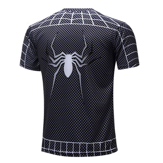 short sleeve spiderman exercise shirt