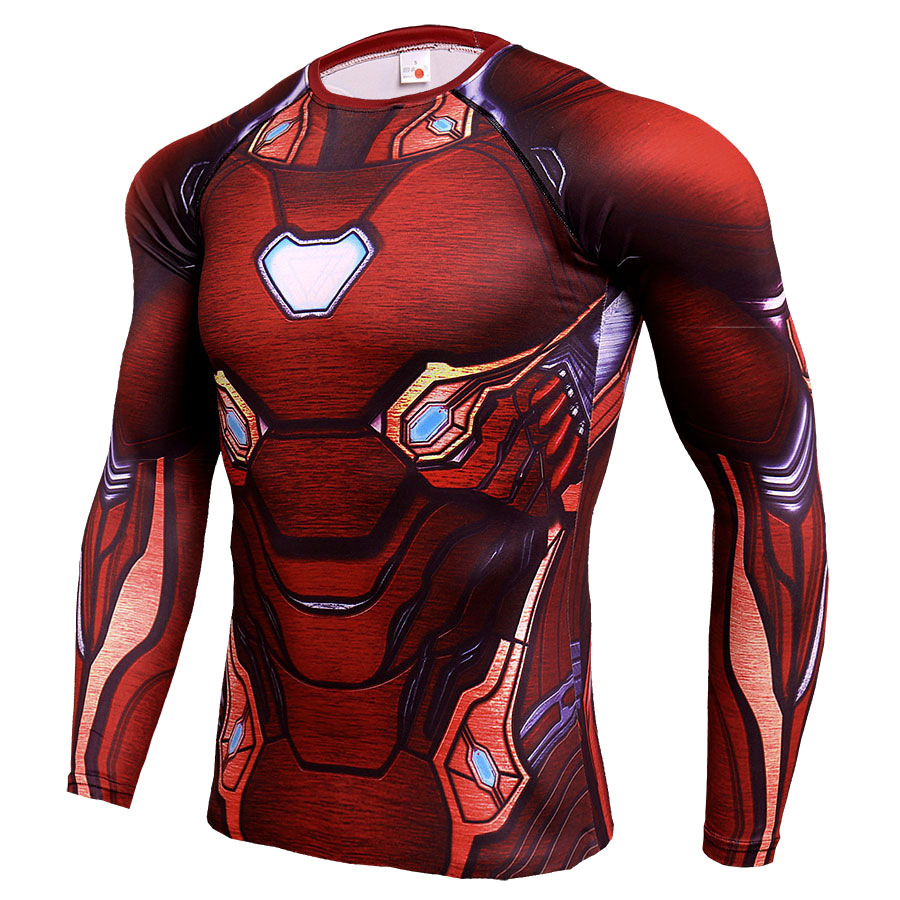 Long Sleeve DC Marvel Avengers Endgame Ironman Superhero Compression Shirt