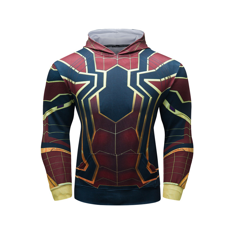 Long Sleeve Pullover Marvel Superhero Infinity War Spider Man pullover hoodie Red