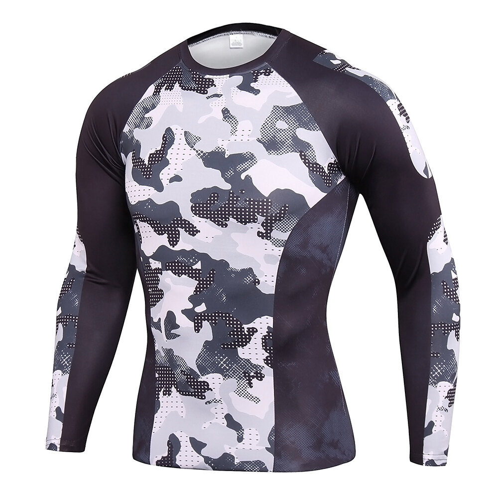 Camo Muscle T-Shirt Fitted Lightweight Snug Slim Fit Gym Workout Soft