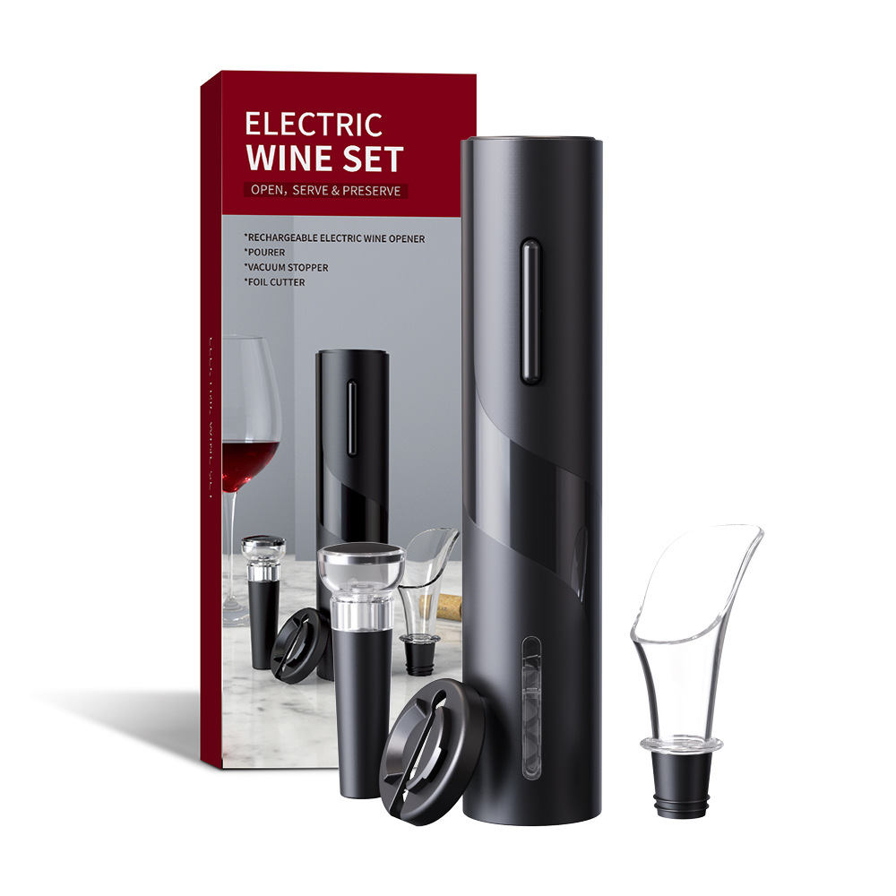 4 In1 Electric Wine Opener Set Rechargeable Wine Bottle Corkscrew