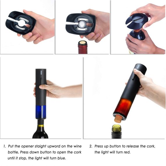 Tutorial for stainless steel Electric Corkscrew Opener Wine