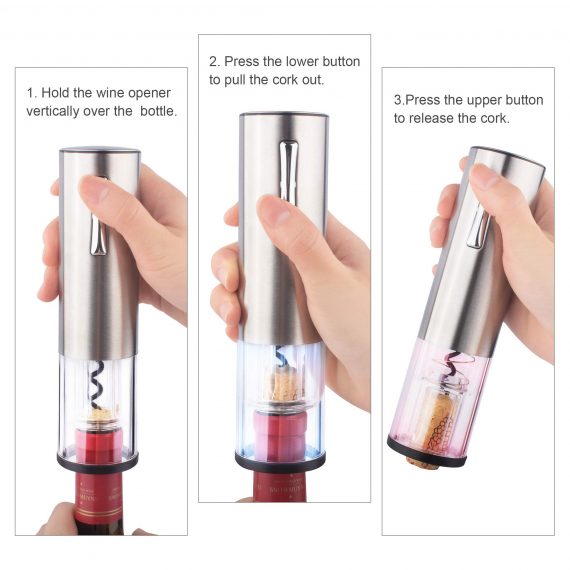 How To Use Rechargeable Cordless Stainless Steel Electric Wine Bottle Opener