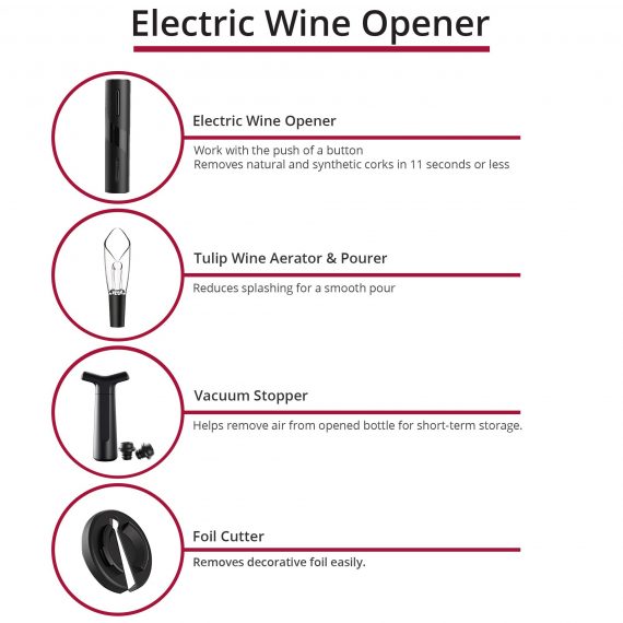 rechargeable electric automatic wine opener accessories