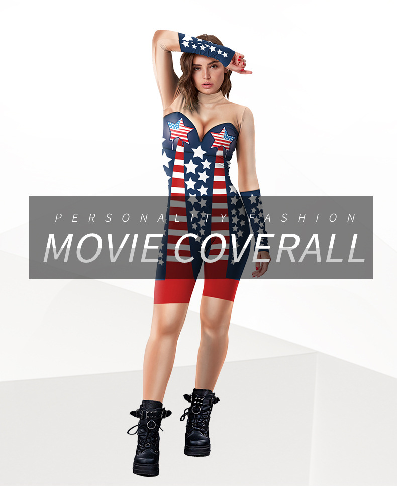 4th Of July Women Sexy Jumpsuit USA Holiday Gift