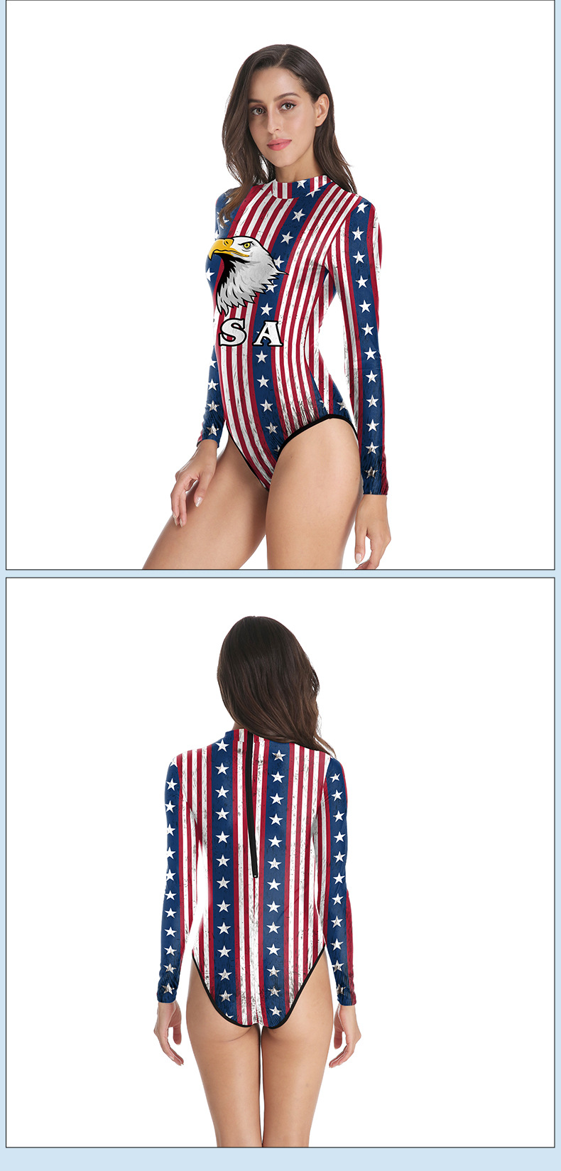4th july america flag eagle 3d print ladies swimsuit