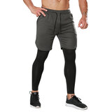Men's 2 in 1 Comfortable Shorts Legging With Towel Loop - PKAWAY