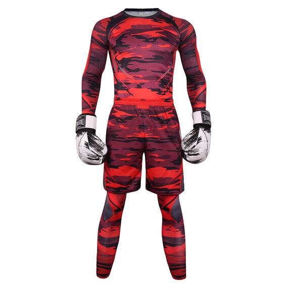 3 In 1 Men's Slim Stretch fitness sweat suits For gym red