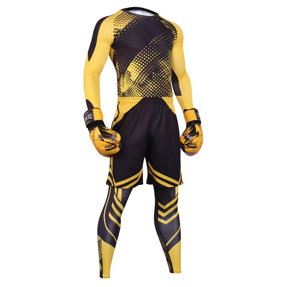 3 in 1 Mens Yellow fitness sweat suits