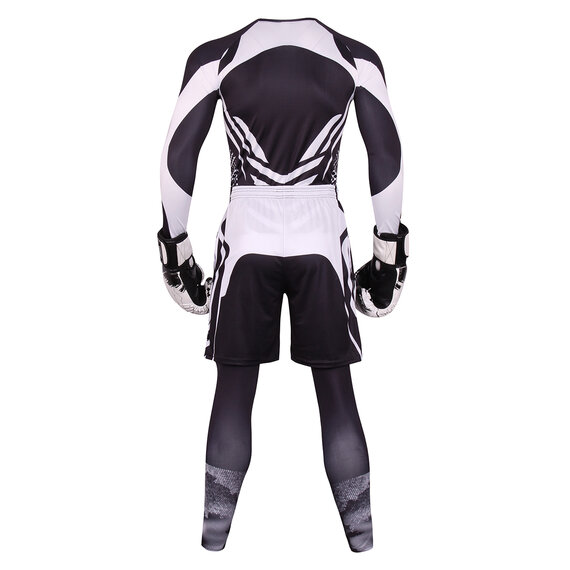 3 In 1 Mens black white Slim Stretch Cool gym suit