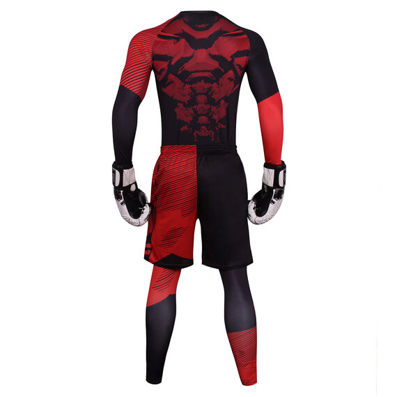 3 Pieces red affordable leggings running shorts compression workout top tee for mens