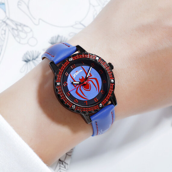 Avenger spider-man quartz watch for childrens with adjustable strap blue
