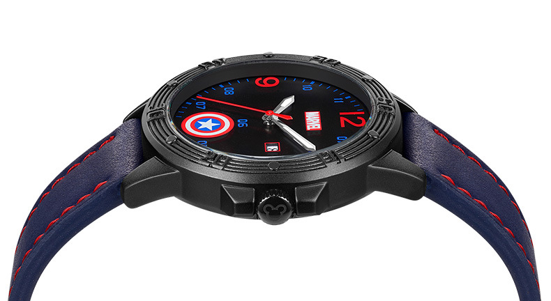 black superhero Captain America quartz Wrist watch for children