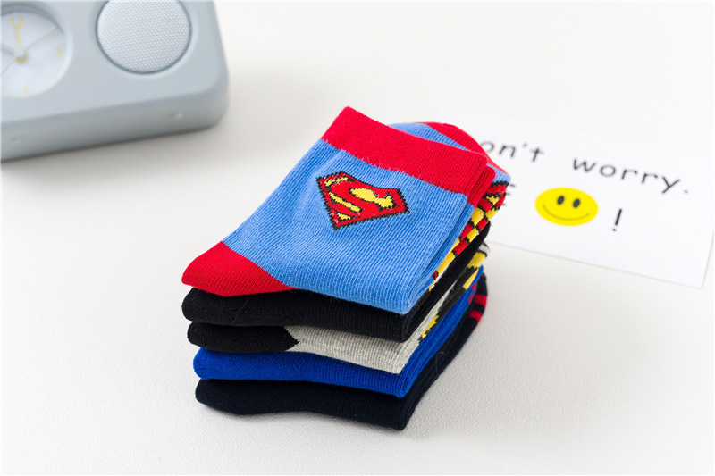 5 pairs marvel superhero midweight tube-socks for kids