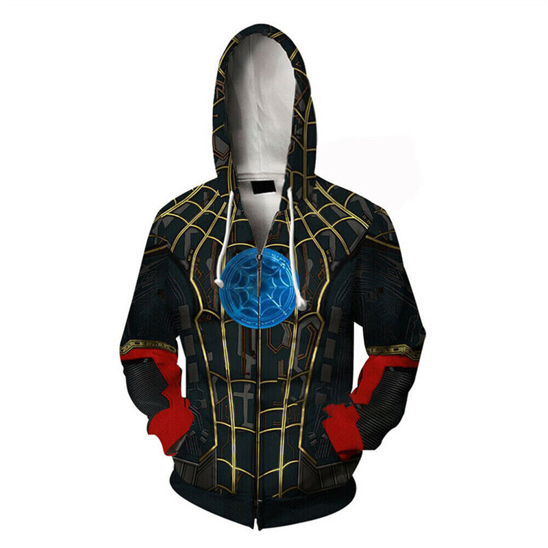Marvel Spider-man No Way Home Zip UP Hoodie with Blue magic web