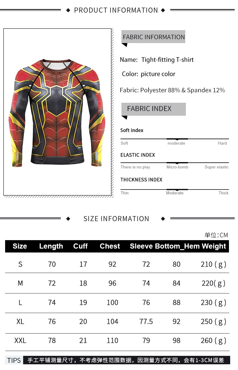 superheo tee shirt Material and size chart