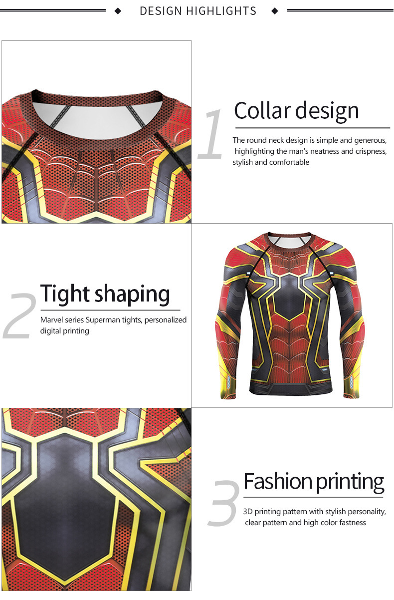 superhero compression tee shirt design detail