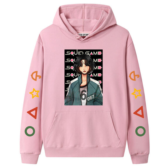 Cool Player Number 067 Netflix Squid Game Hoodie - Pink